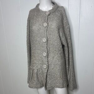 Saga pumice button down cardigan sweater size 3
